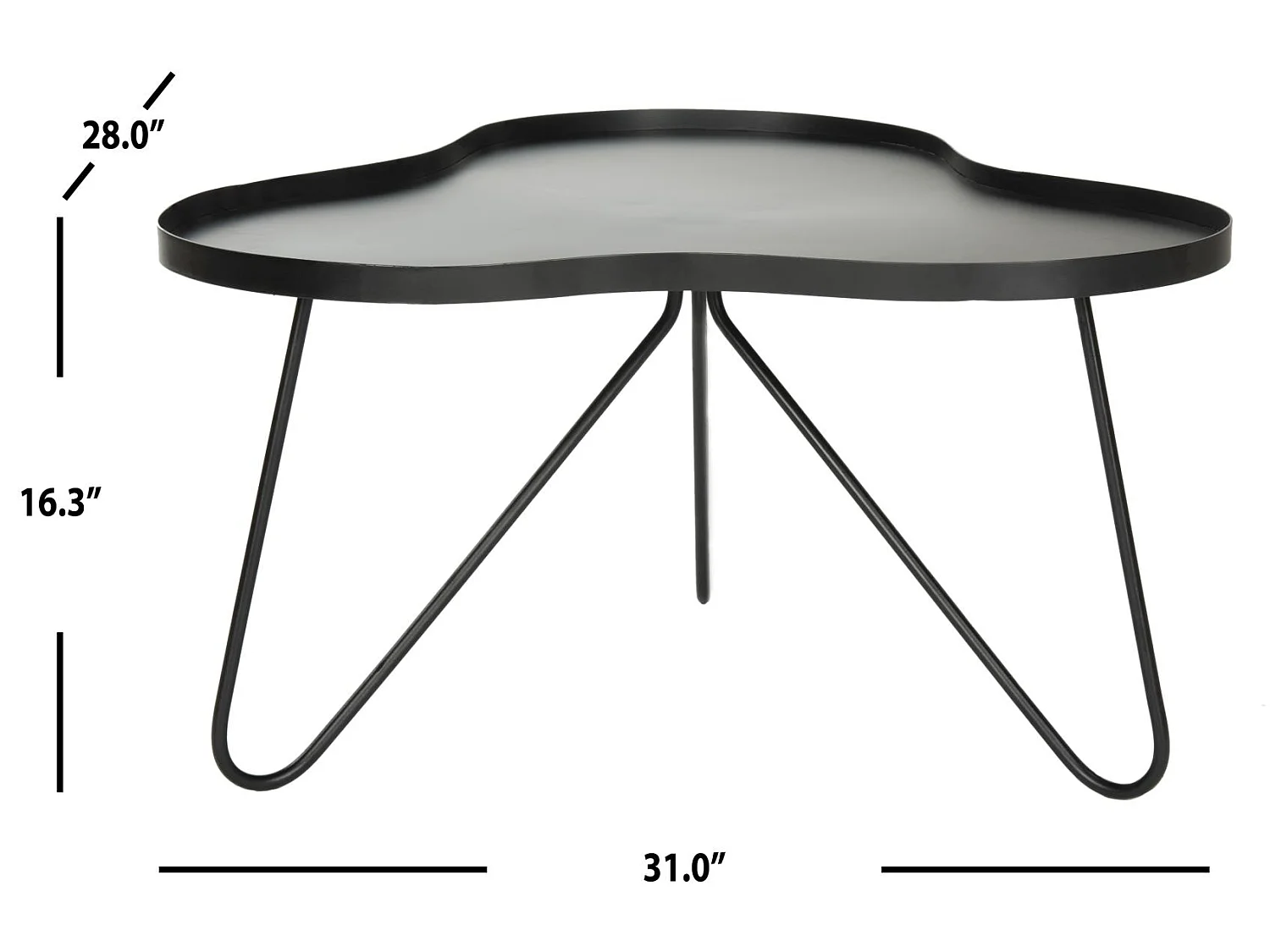 Table d'appoint Noir 71 X 79 X 41.4 cm - Lurana
