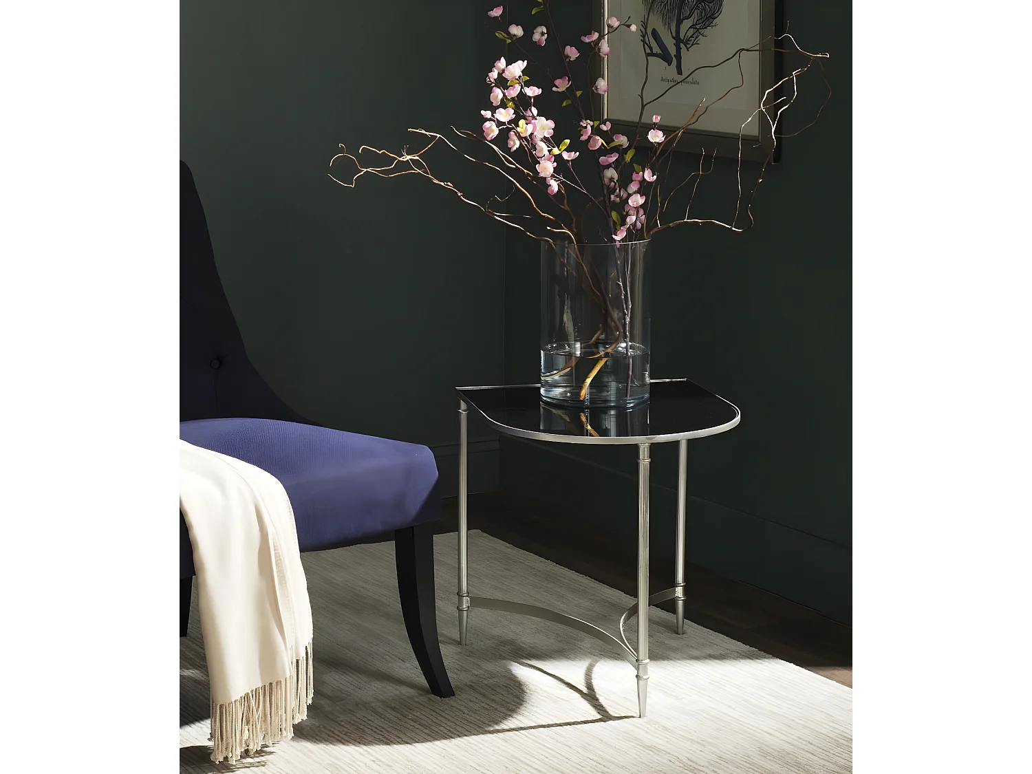 Table d'appoint Argent et noir 50 X 45 X 50.8 cm - Lassie