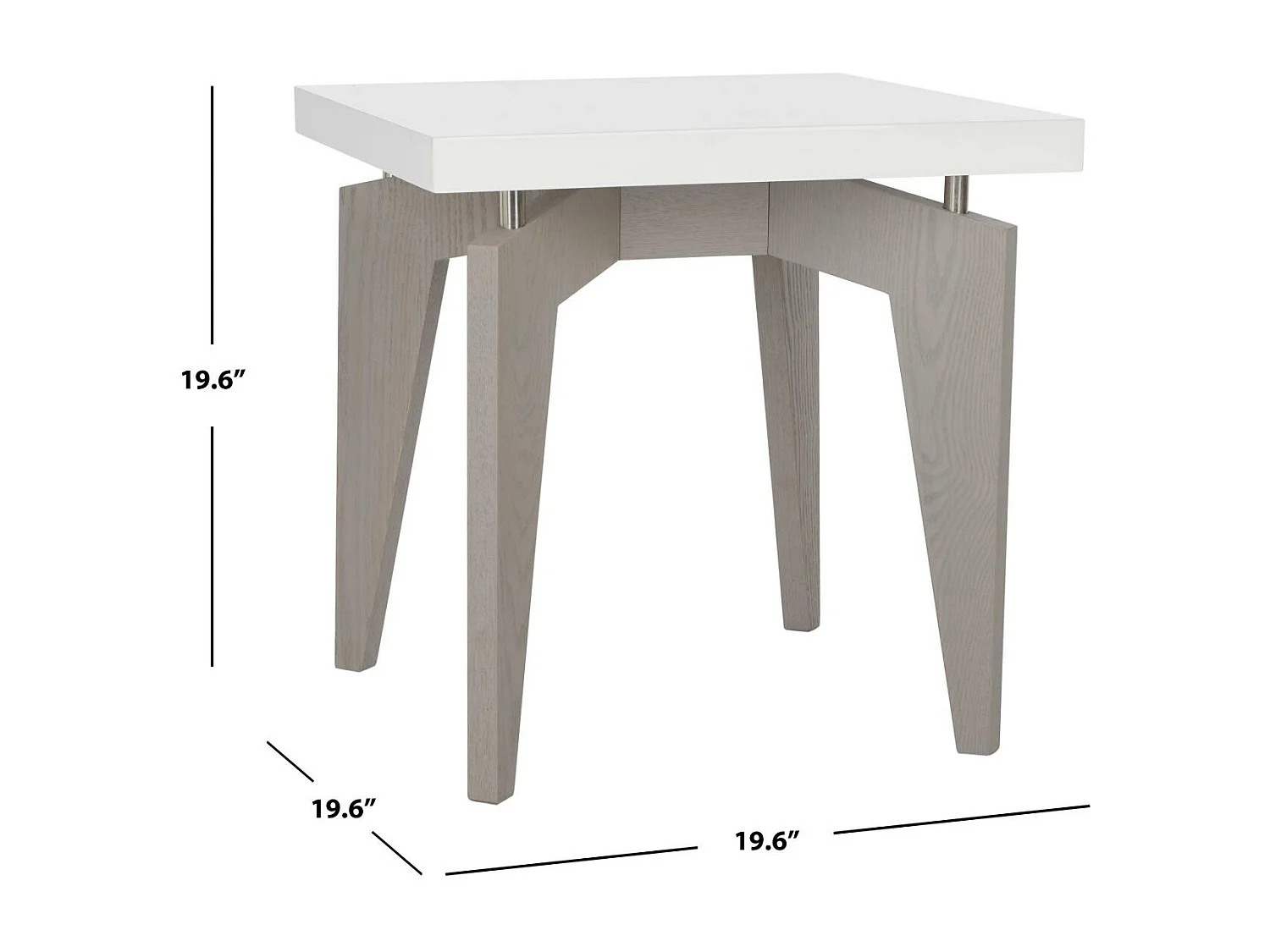 Table d'appoint Blanc & Gris 50 X 50 X 49.78 cm - Mossie