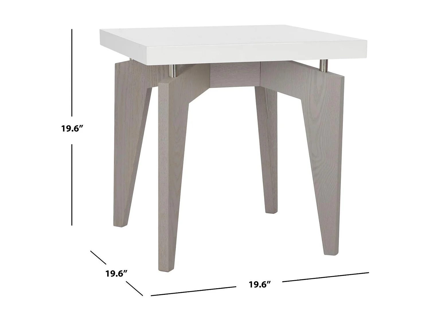 Table d'appoint Blanc & Gris 50 X 50 X 49.78 cm - Mossie