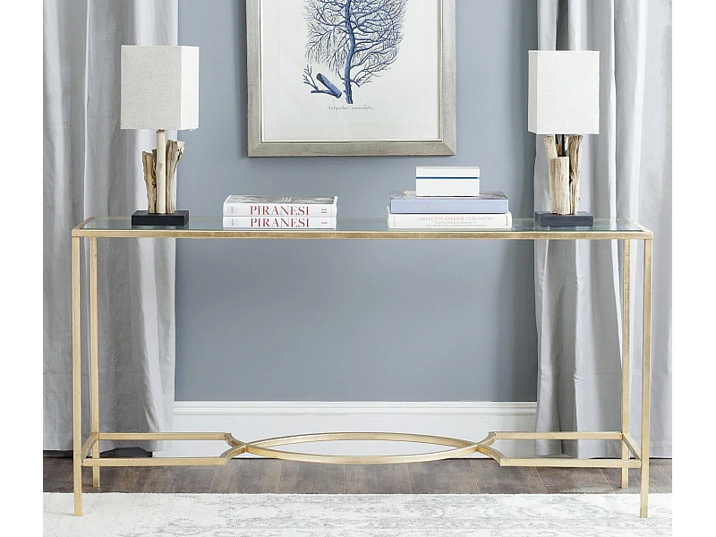 Table d'appoint Or et transparent 41 X 160 X 81.28 cm - Cleva