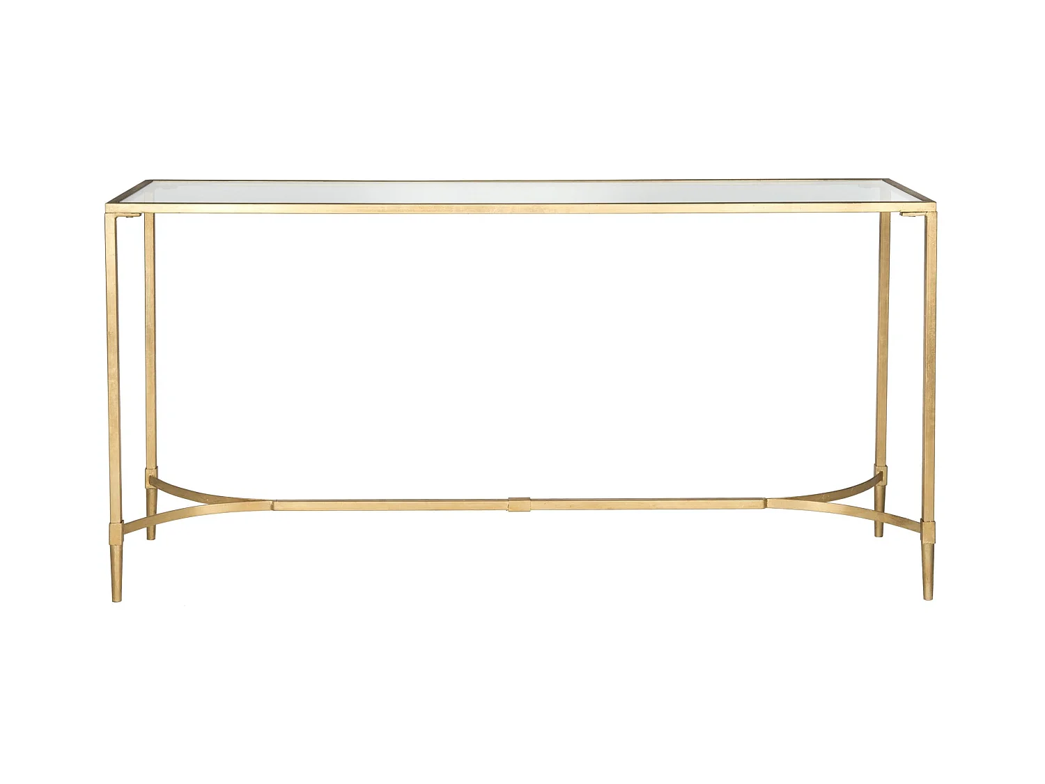 Table d'appoint Or et transparent 41 X 160 X 81.28 cm - Clevie