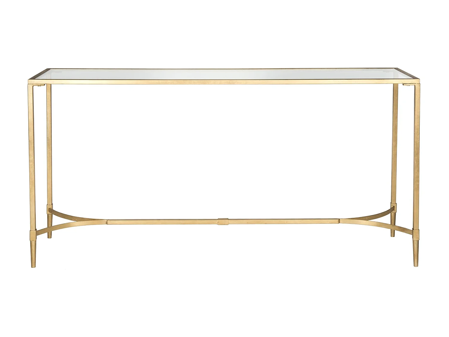 Table d'appoint Or et transparent 41 X 160 X 81.28 cm - Clevie