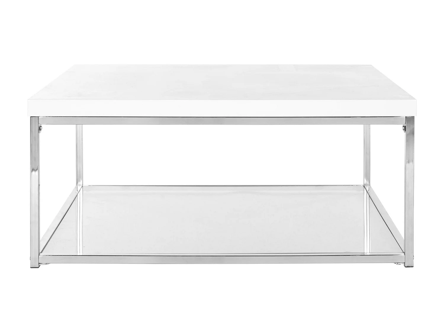 Table d'appoint Blanc et chrome 90 X 90 X 39.87 cm - Parlee