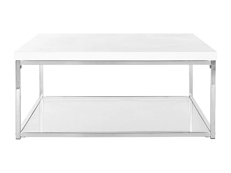 Table d'appoint Blanc et chrome 90 X 90 X 39.87 cm - Parlee