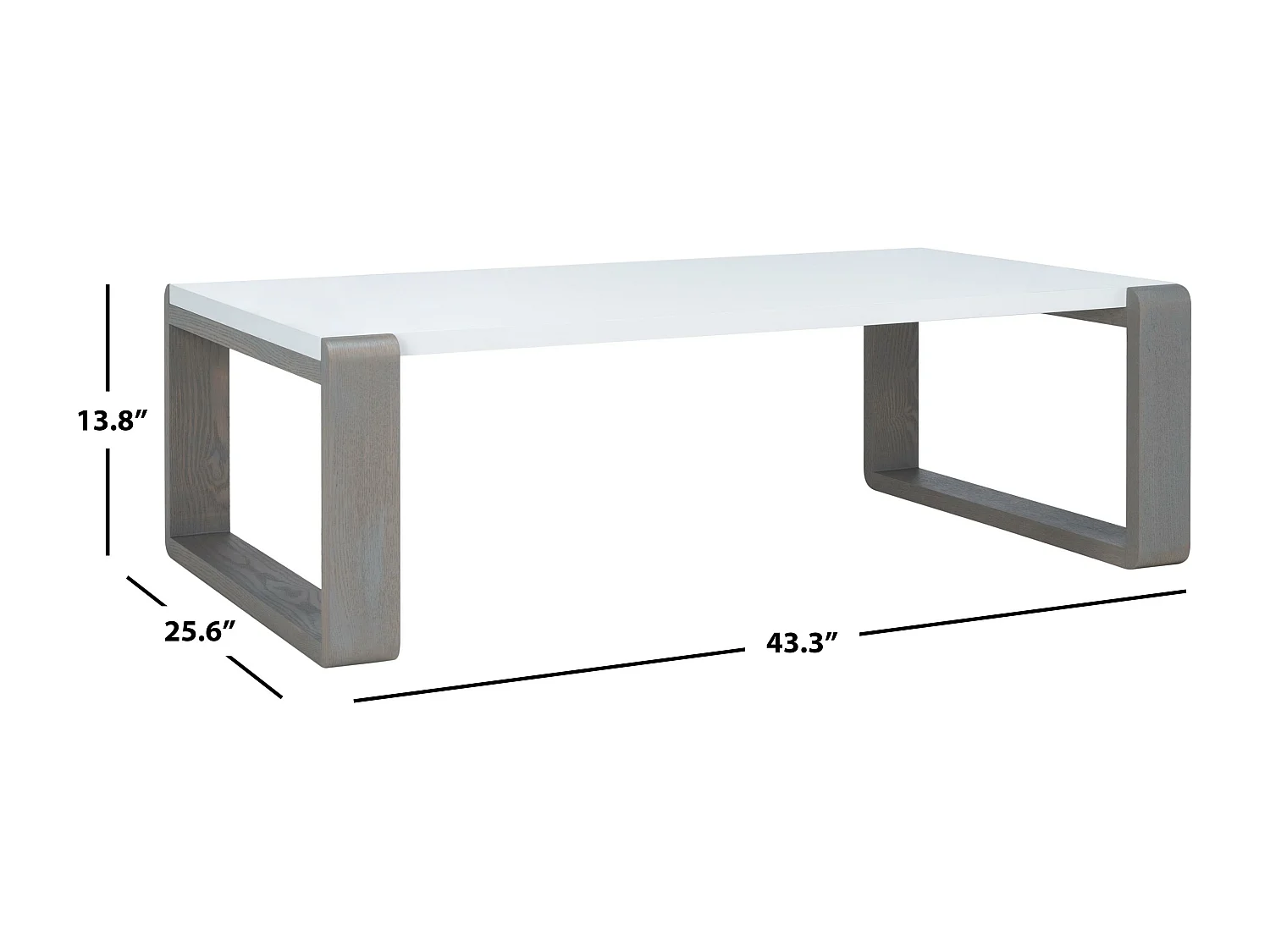 Table d'appoint Blanc & Gris 65 X 110 X 35.05 cm - Evelena