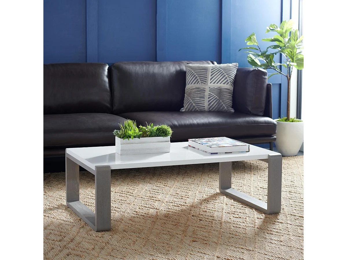 Table d'appoint Blanc & Gris 65 X 110 X 35.05 cm - Evelena