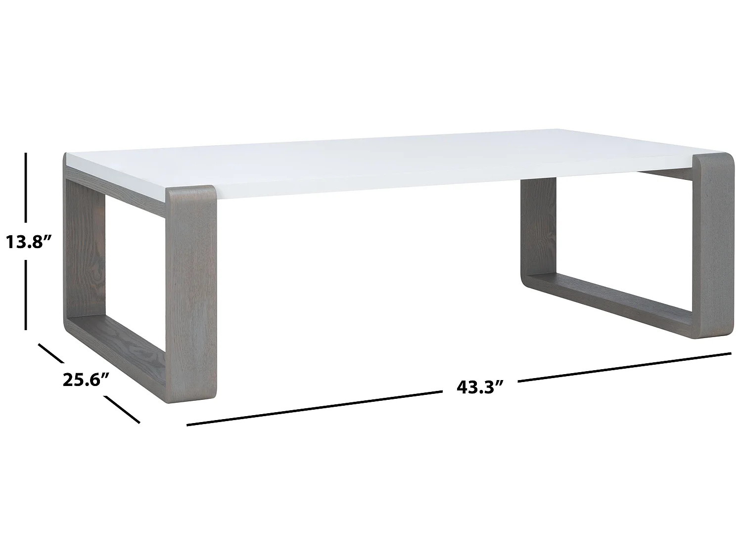 Table d'appoint Blanc & Gris 65 X 110 X 35.05 cm - Evelena