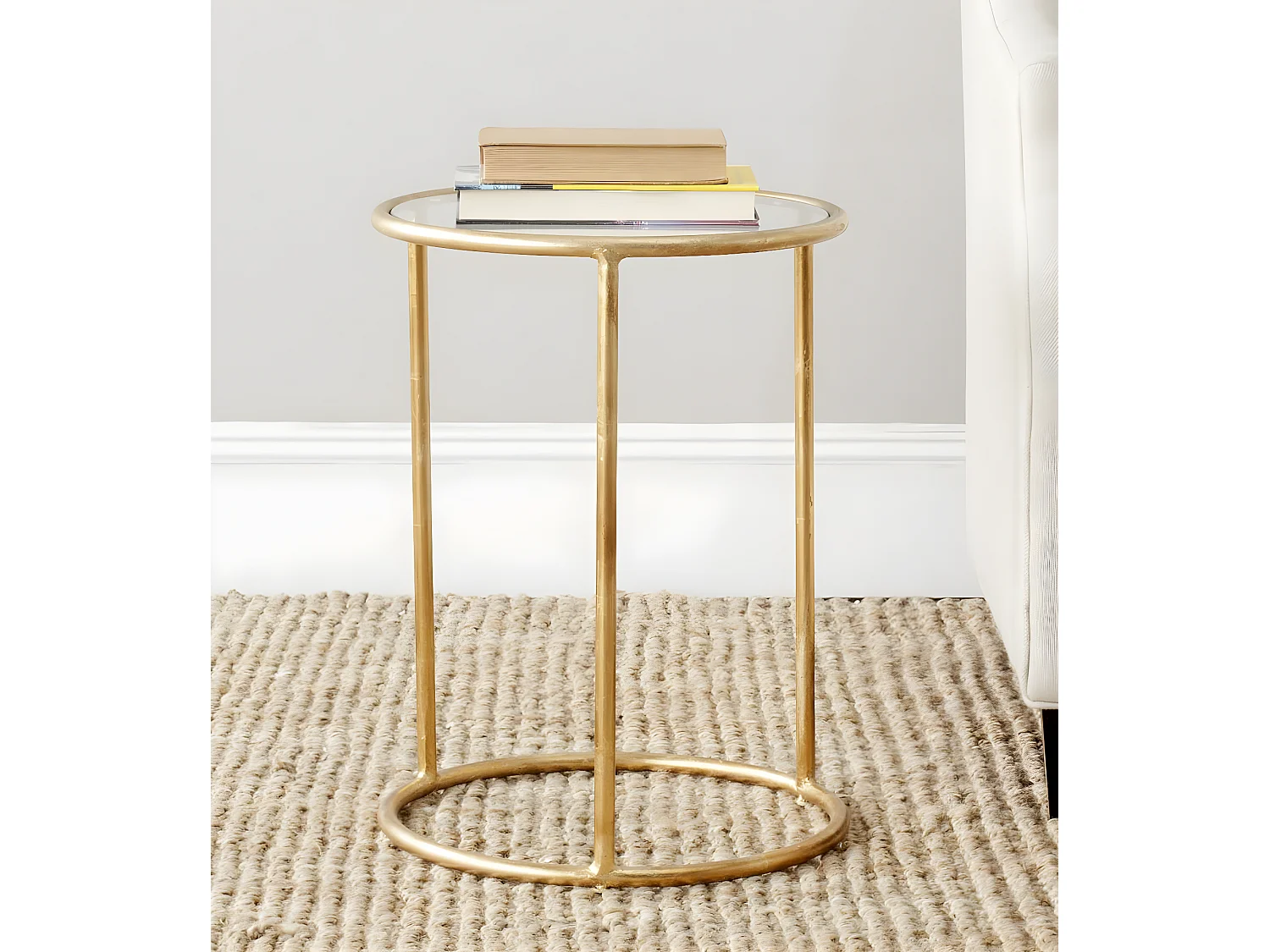 Table d'appoint Or et transparent 38 X 38 X 50.03 cm - Corene