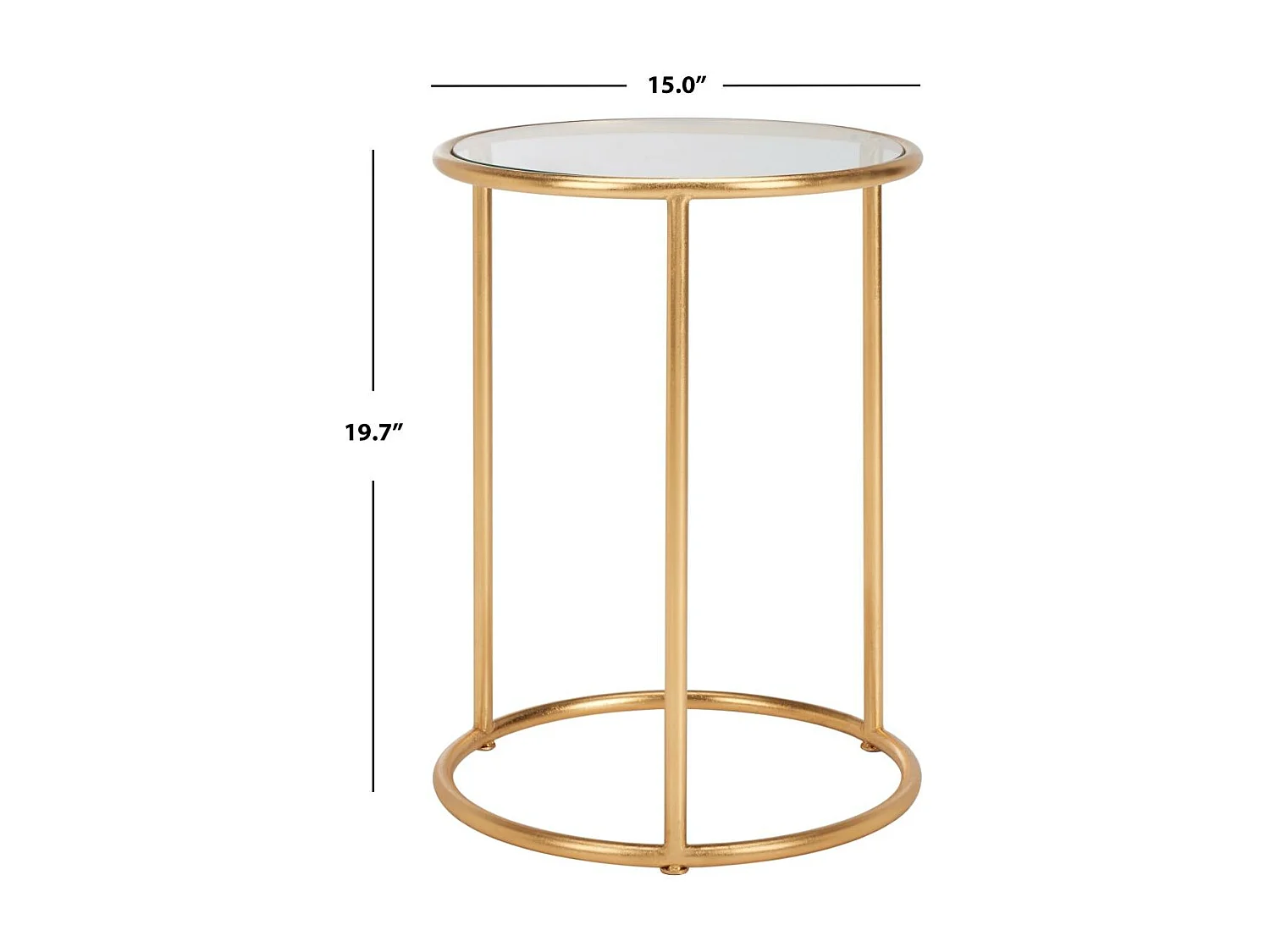 Table d'appoint Or et transparent 38 X 38 X 50.03 cm - Corene