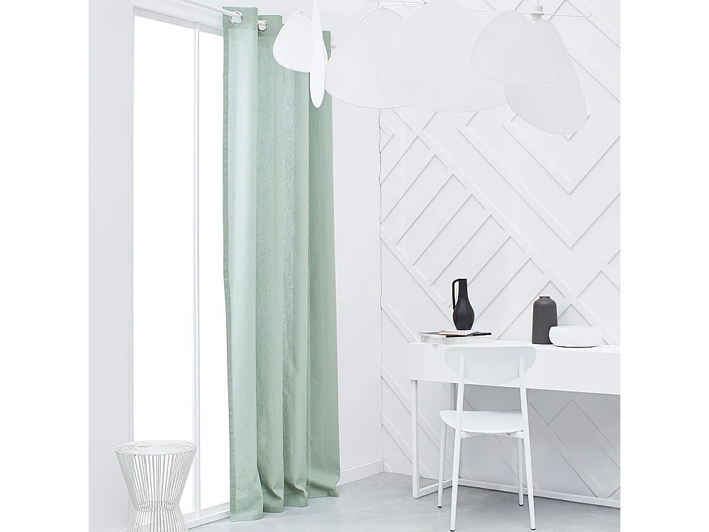 Rideau en panama 100% coton Turquoise