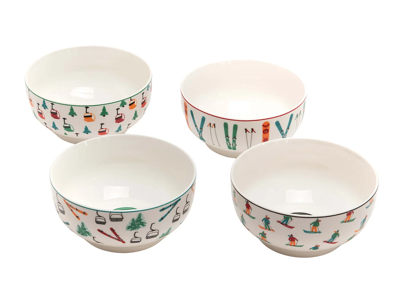 Coffret 4 bols en porcelaine Station