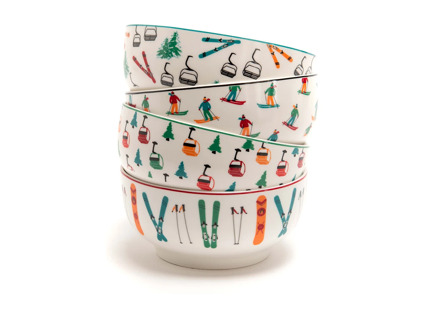 Coffret 4 bols en porcelaine Station