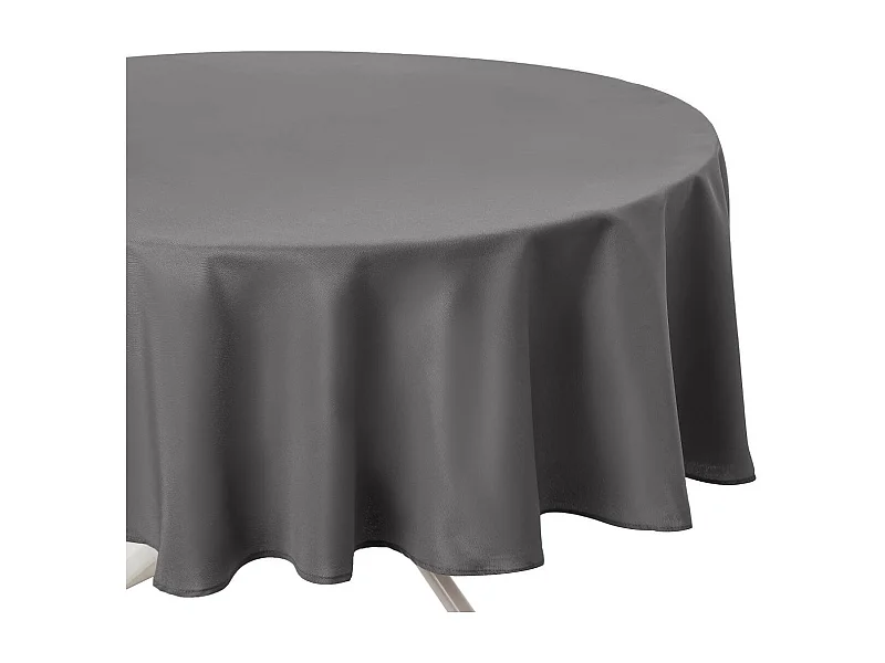 Nappe Antitache Ronde "Unie" 180cm Gris