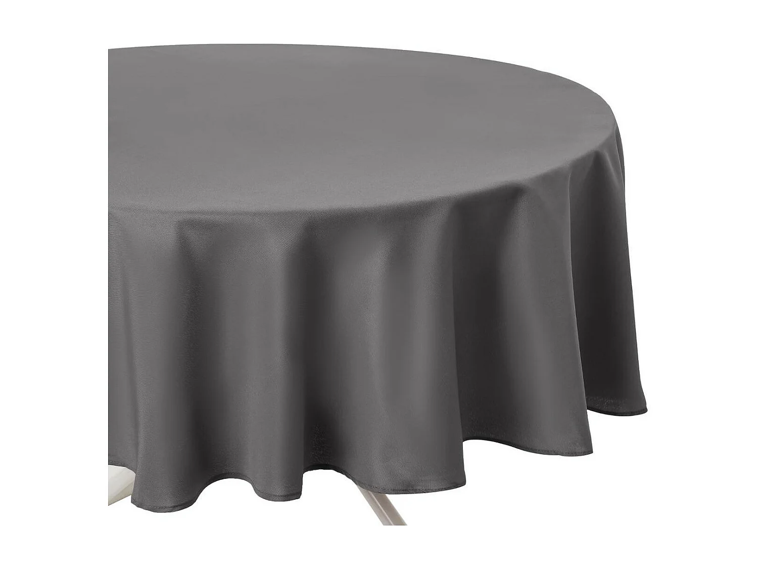 Nappe Antitache Ronde "Unie" 180cm Gris