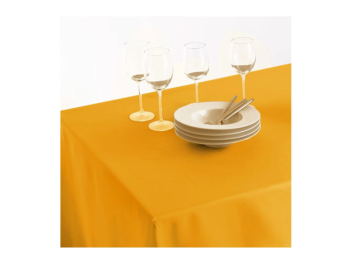 Nappe anti-taches Jaune Ocre 140 x 240 cm