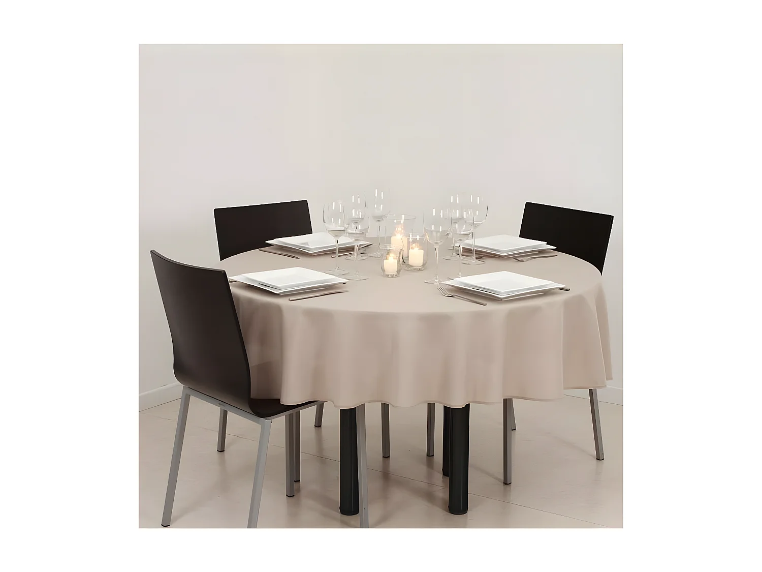 Nappe Antitache Ronde "Unie" 180cm Lin