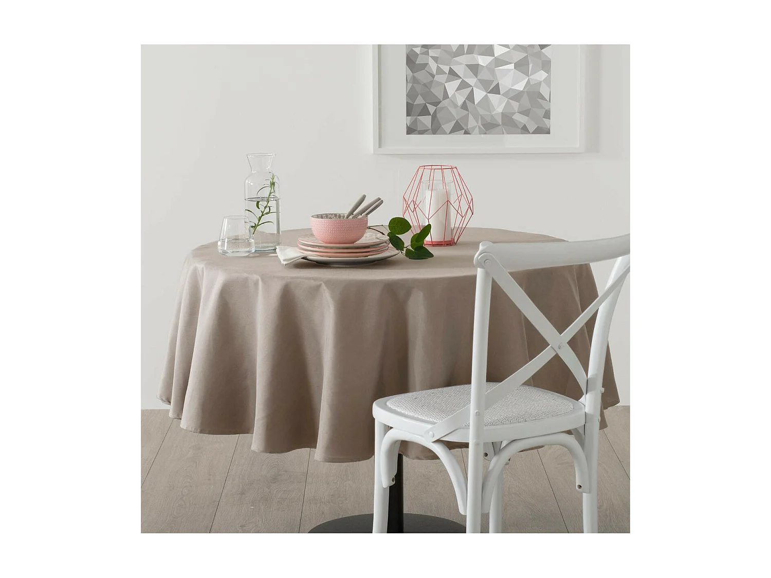 Nappe Antitache Ronde "Unie" 180cm Lin