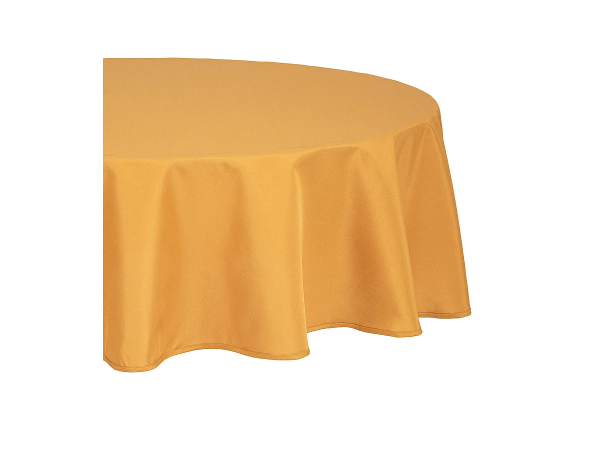 Nappe ronde anti-tache Jaune Ocre D 180 cm