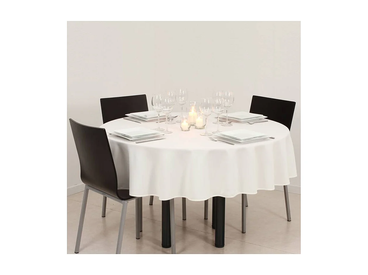 Nappe Antitache Ronde "Unie" 180cm Ivoire