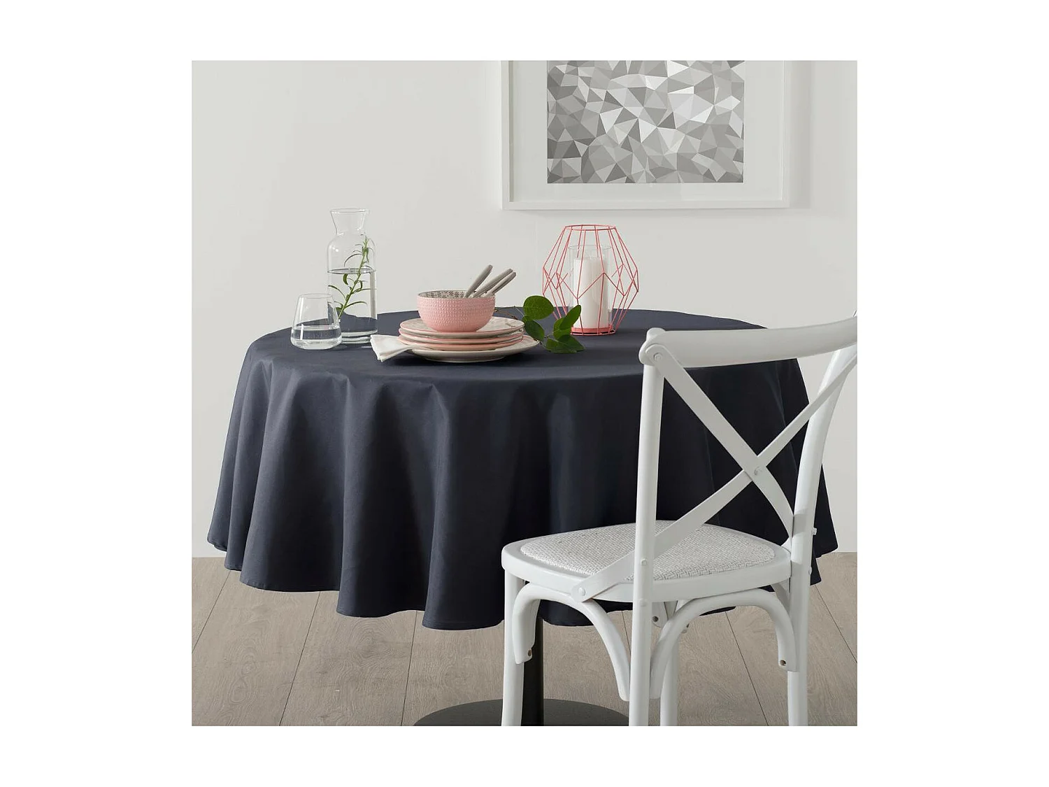 Nappe Antitache Ronde "Unie" 180cm Ardoise