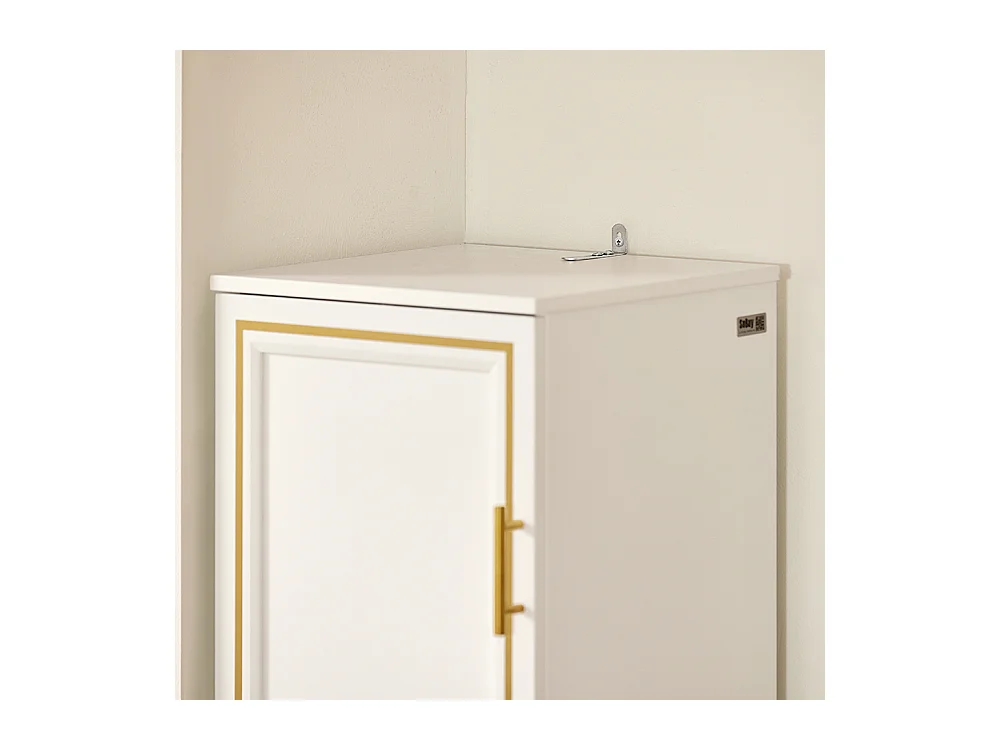 SoBuy BZR87-W Meuble Colonne de Salle de Bain Armoire Haute Étagère étroite avec 2 Portes, 2 Compartiments et 1 Panier à Linge
