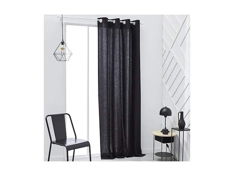 Rideau a oeillets - 140X240 - Fusain -  Essential - 356503
