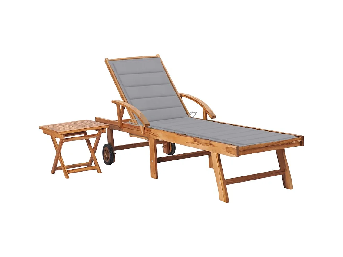 Transat chaise longue bain bois marron 195 x 59.5 x 52.5 cm 02_0012640
