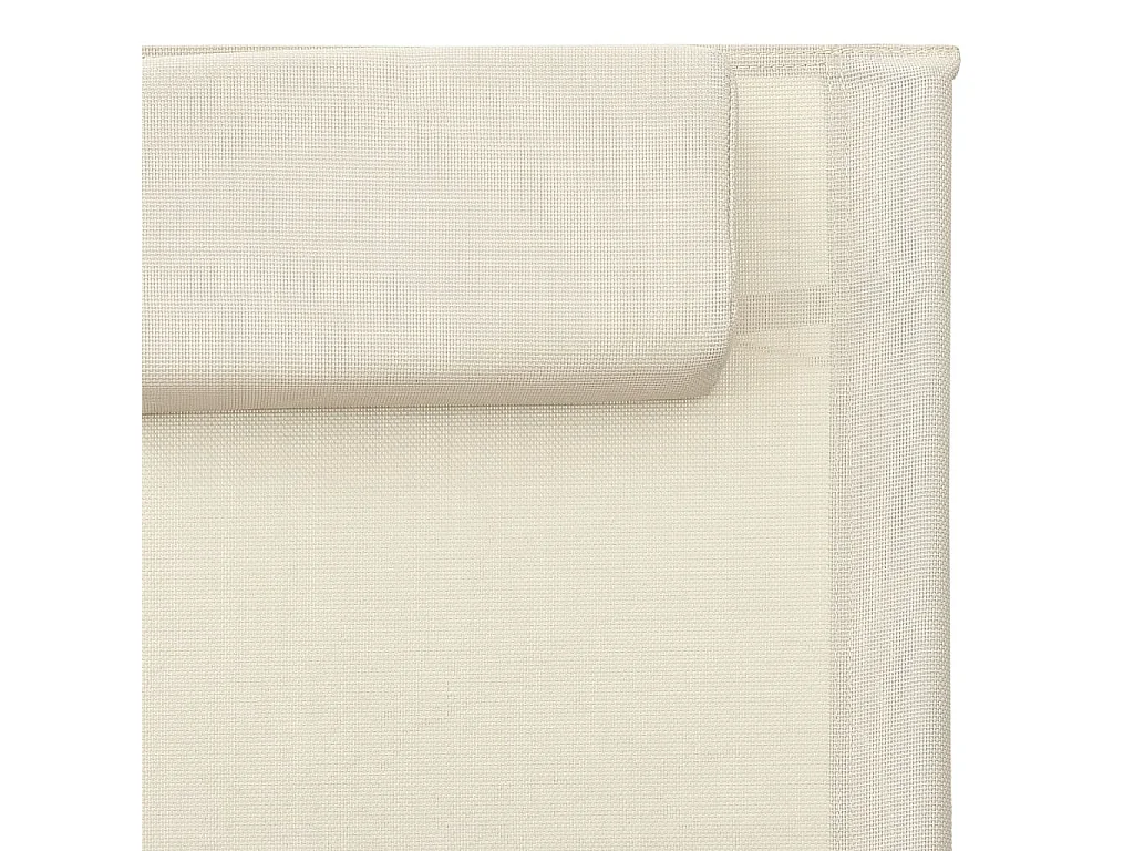 Espreguiçadeira espreguiçadeira para banhos de sol cama de jardim terraço mobiliário de exterior textilene creme e cinza 02_0012929