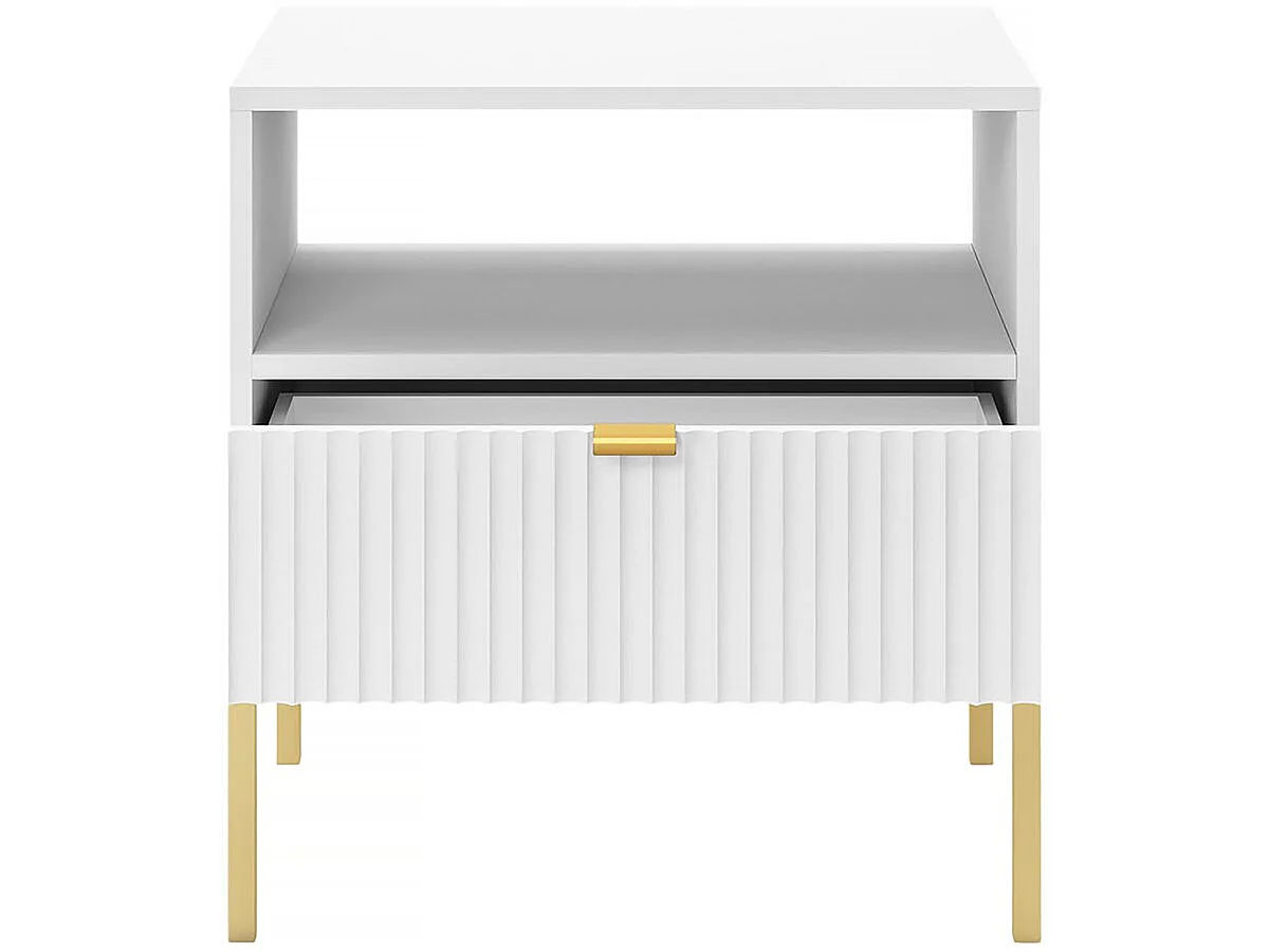 Table de chevet en bois "Tunis" - Blanche