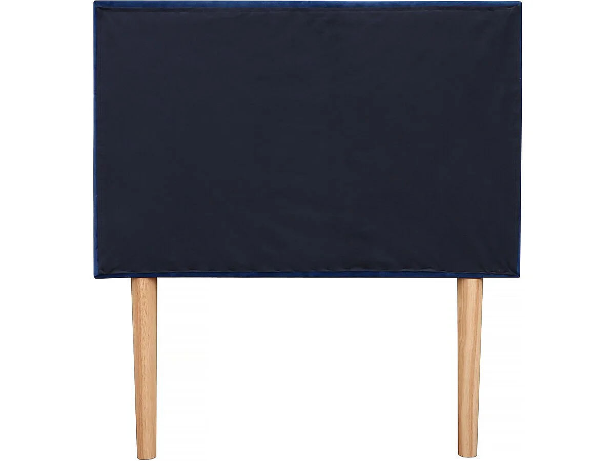 Tête de lit capitonnée en Velours "Lya" - 90 x 100 cm - Bleu foncé