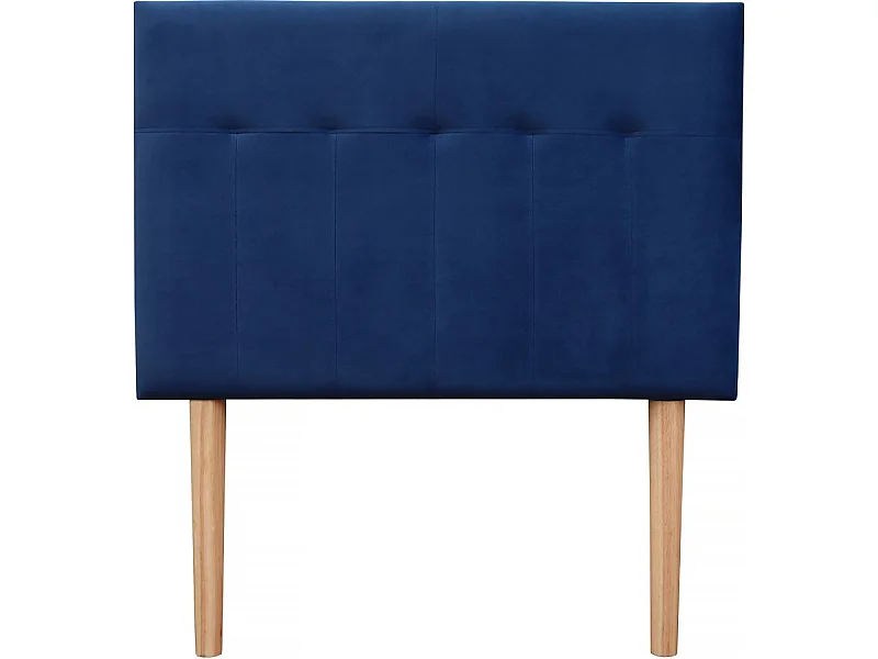 Tête de lit capitonnée en Velours "Lya" - 90 x 100 cm - Bleu foncé