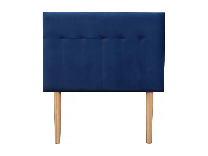 Tête de lit capitonnée en Velours "Lya" - 90 x 100 cm - Bleu foncé
