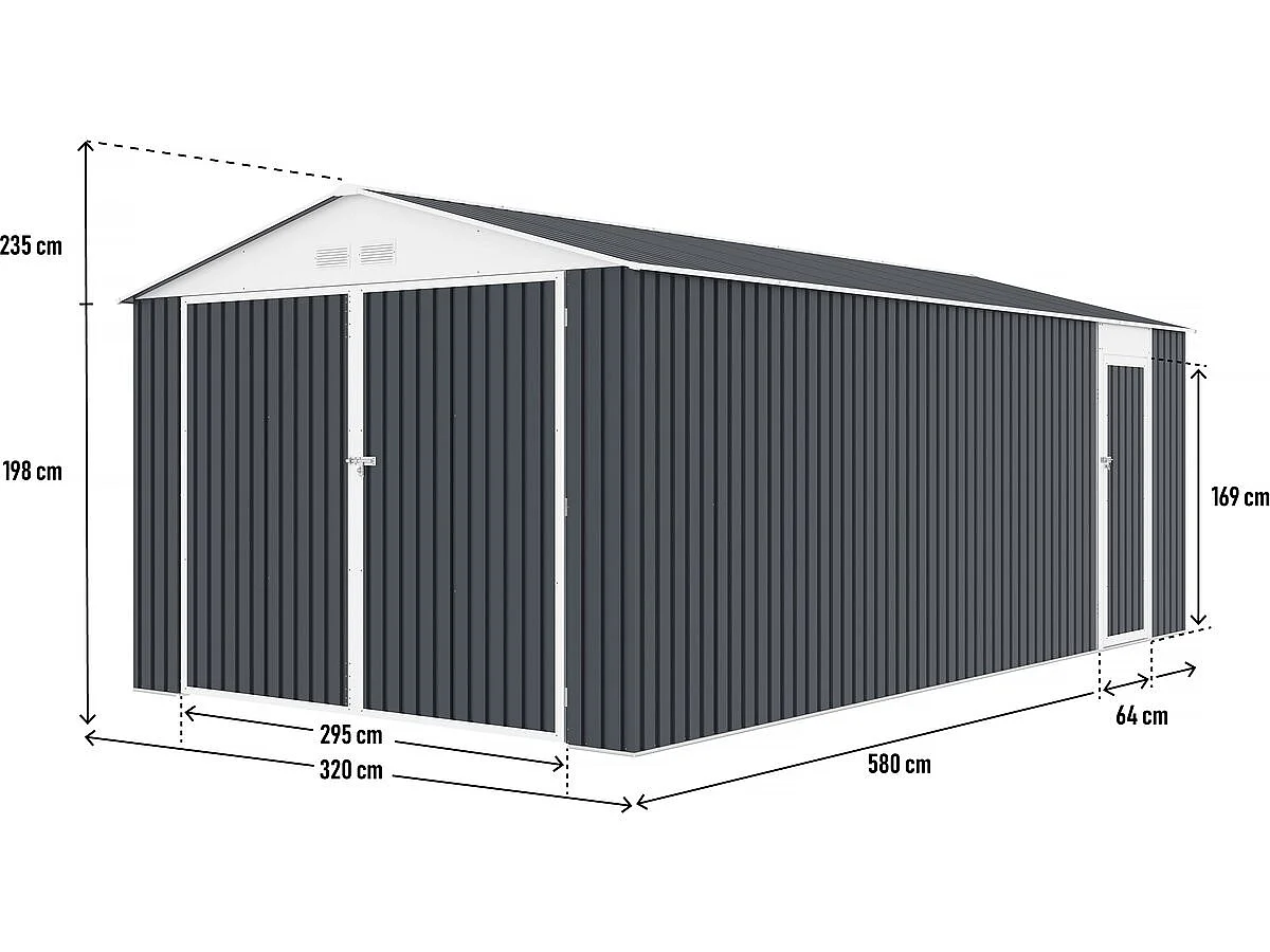 Garage in metallo "Houston" - 18,56 m² - Antracite