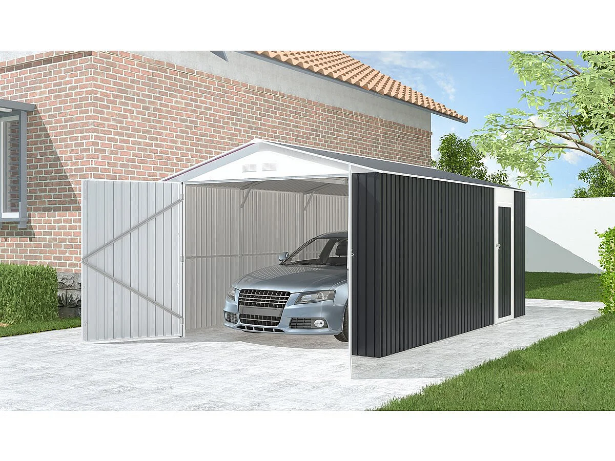 Garage en métal "Houston" 18,56m²  - Anthracite