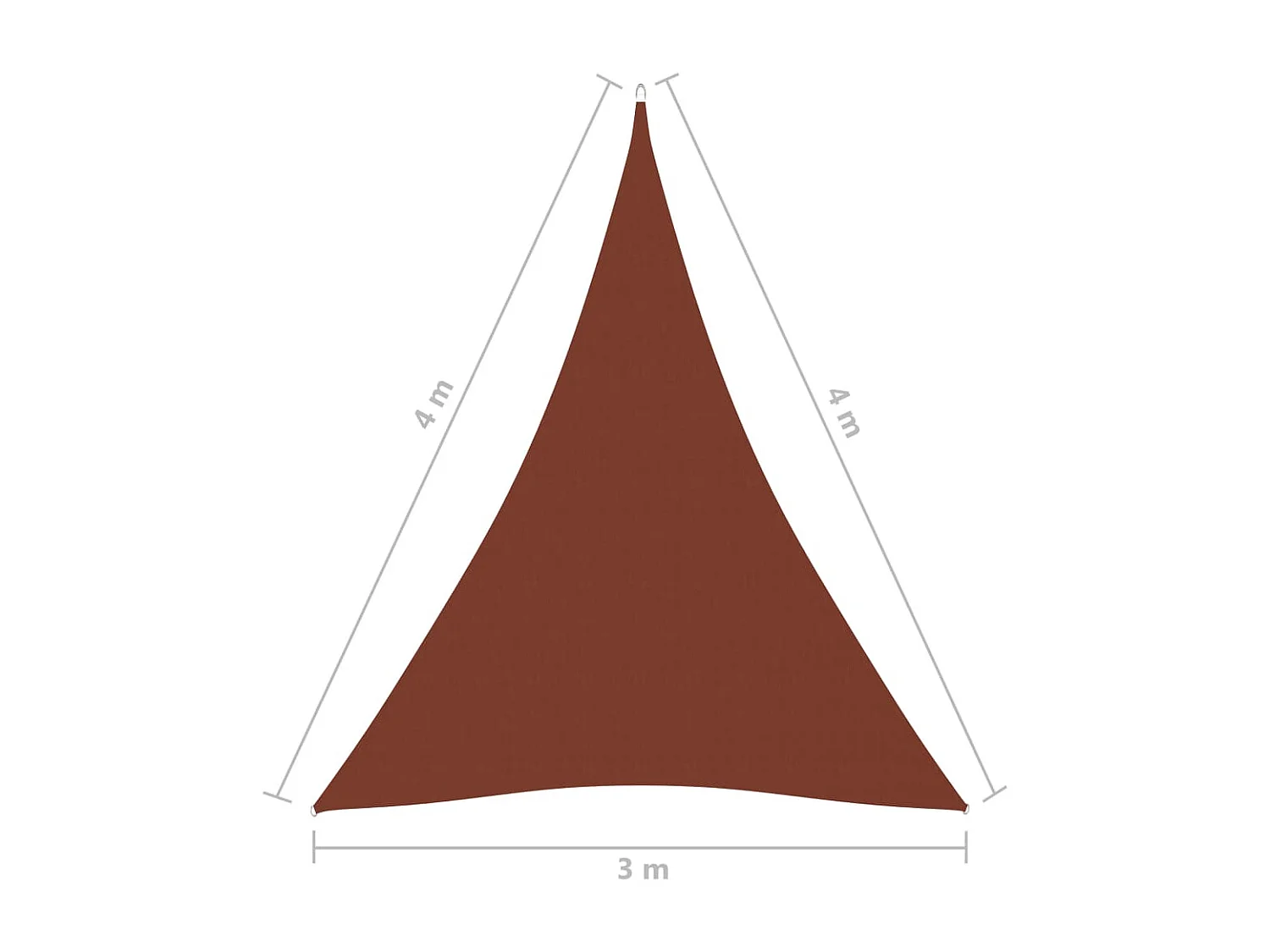 Guarda-sol triangular em tecido Oxford 3 x 4 x 4 m terracota 02_0009841