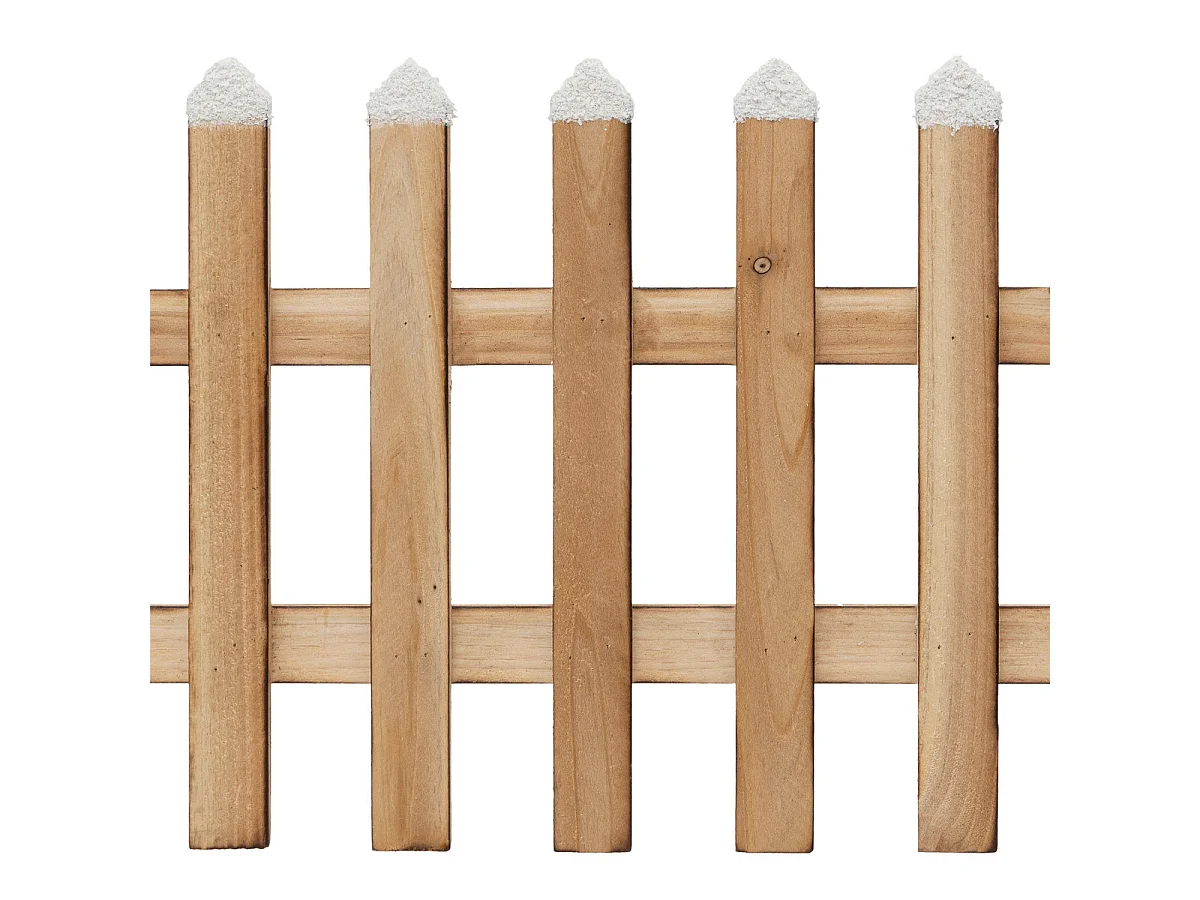 Déco de Noël Clôture en bois finition enneigé L 90 x H 20 cm