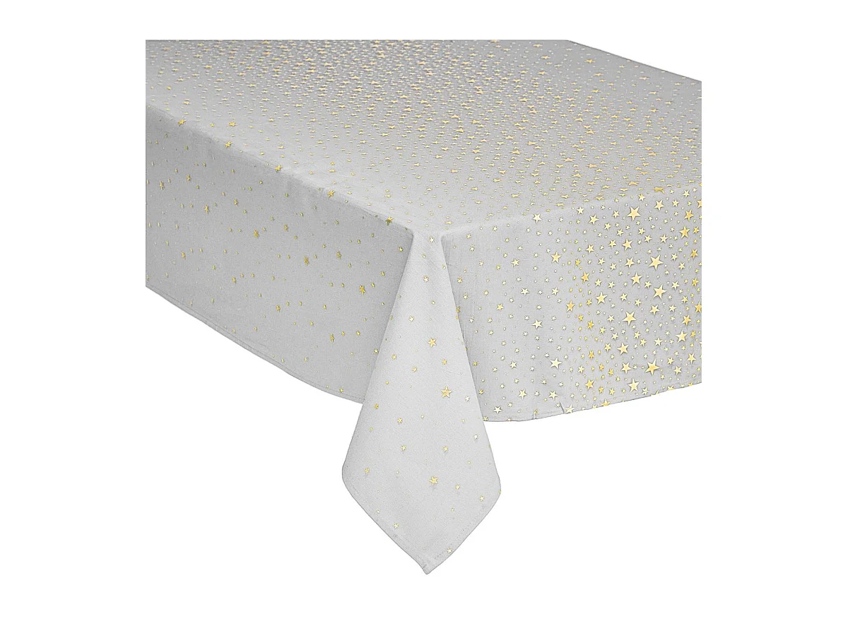Nappe Imprimée Étoiles "Colorama" 140x240cm Blanc