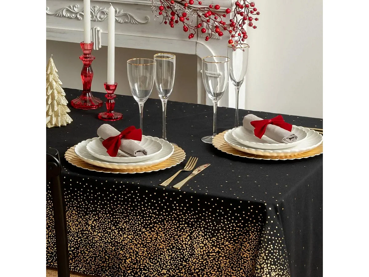 Nappe Imprimée Léopard "Colorama" 140x240cm Noir & Or