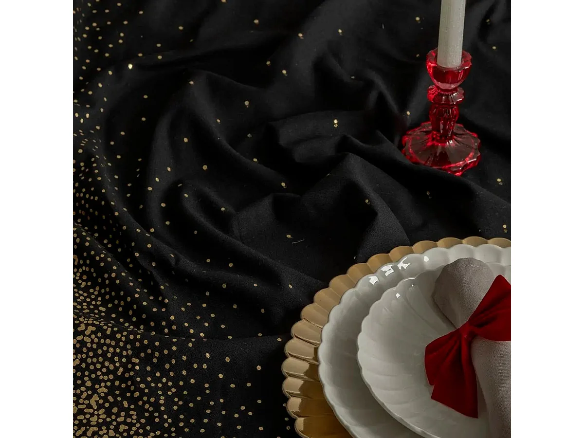 Nappe Imprimée Léopard "Colorama" 140x240cm Noir & Or