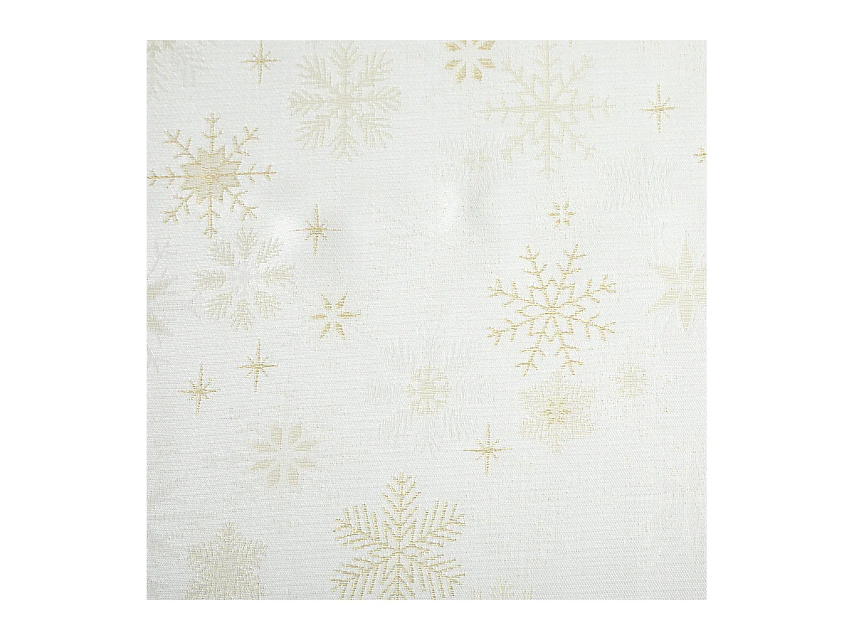 Nappe Imprimée Flocon" Polaire" 140x240cm Blanc & Or