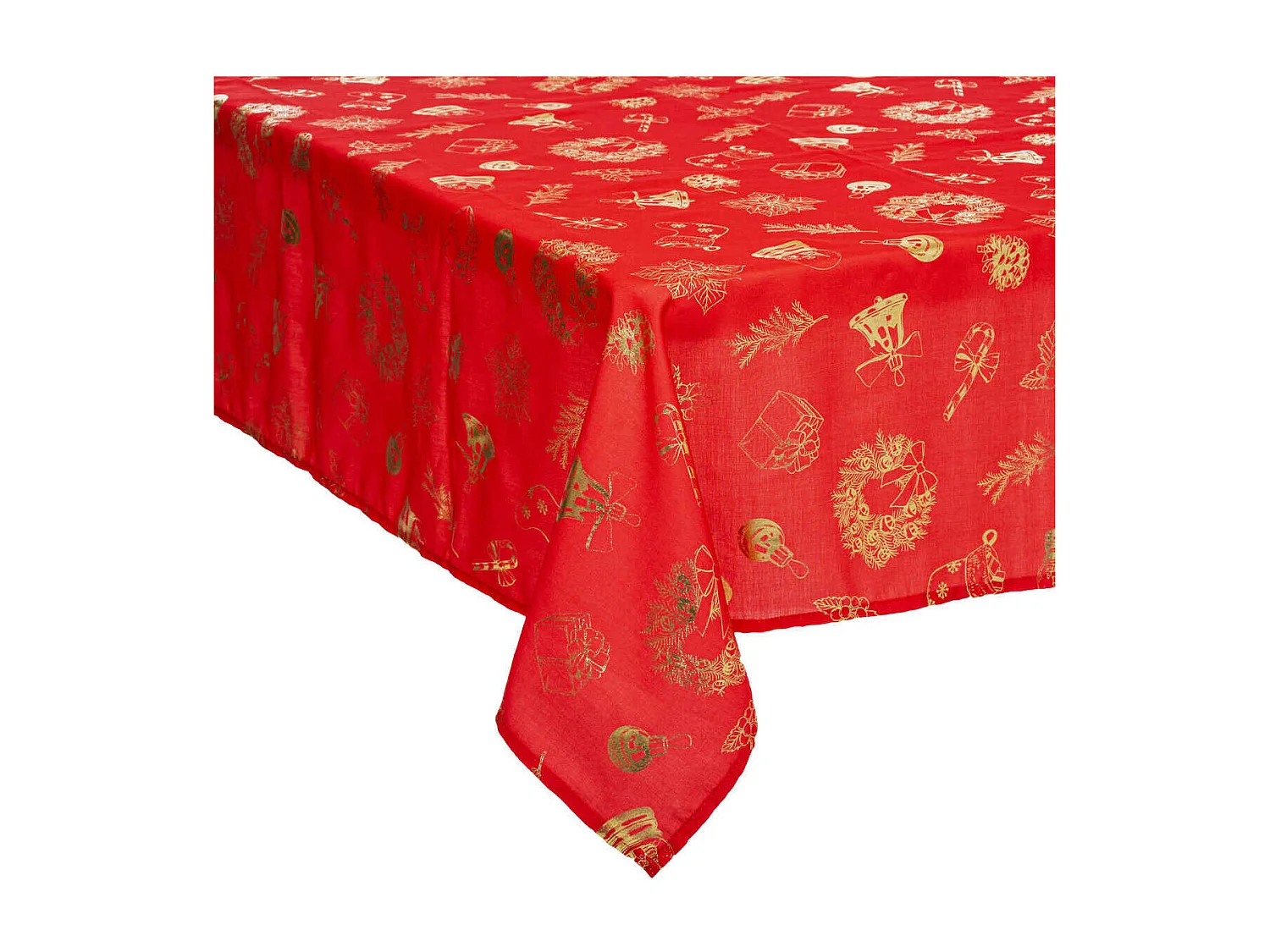 Nappe Imprimée "Soir de Noël" 140x240cm Rouge