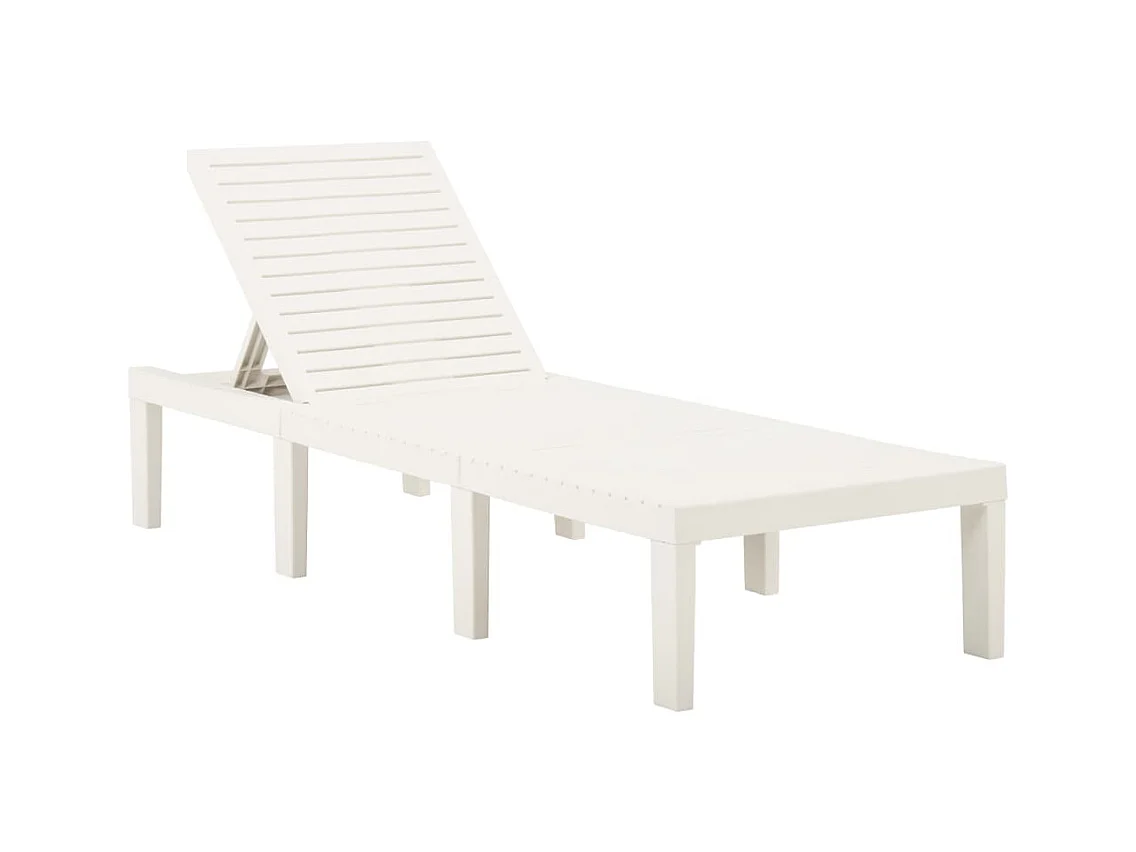 Transat chaise longue bain blanche 195 x 65 x 32 cm 02_0012786