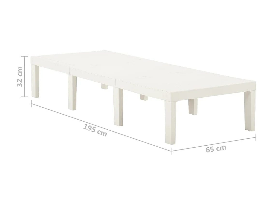 Transat chaise longue bain blanche 195 x 65 x 32 cm 02_0012786