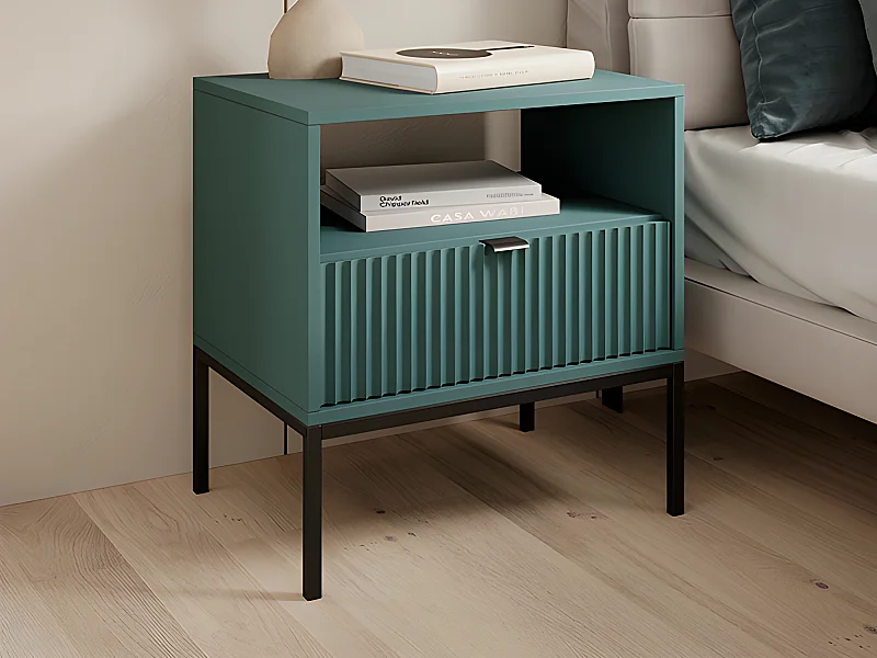 Sengebord med 1 skuffe og 1 niche - Smaragdgrøn - LIOUBA af Pascal Morabito