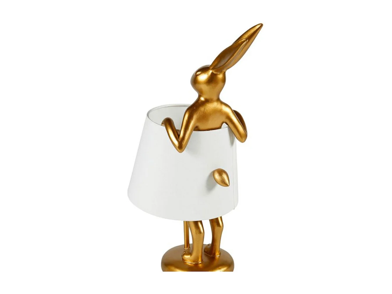 Lampe à poser lapin dorée en résine - Ostaria