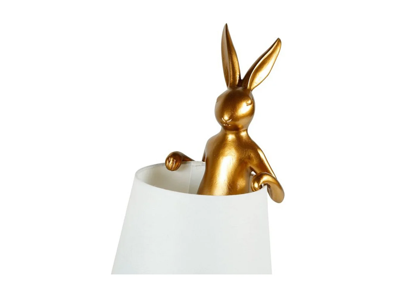 Lampe à poser lapin dorée en résine - Ostaria