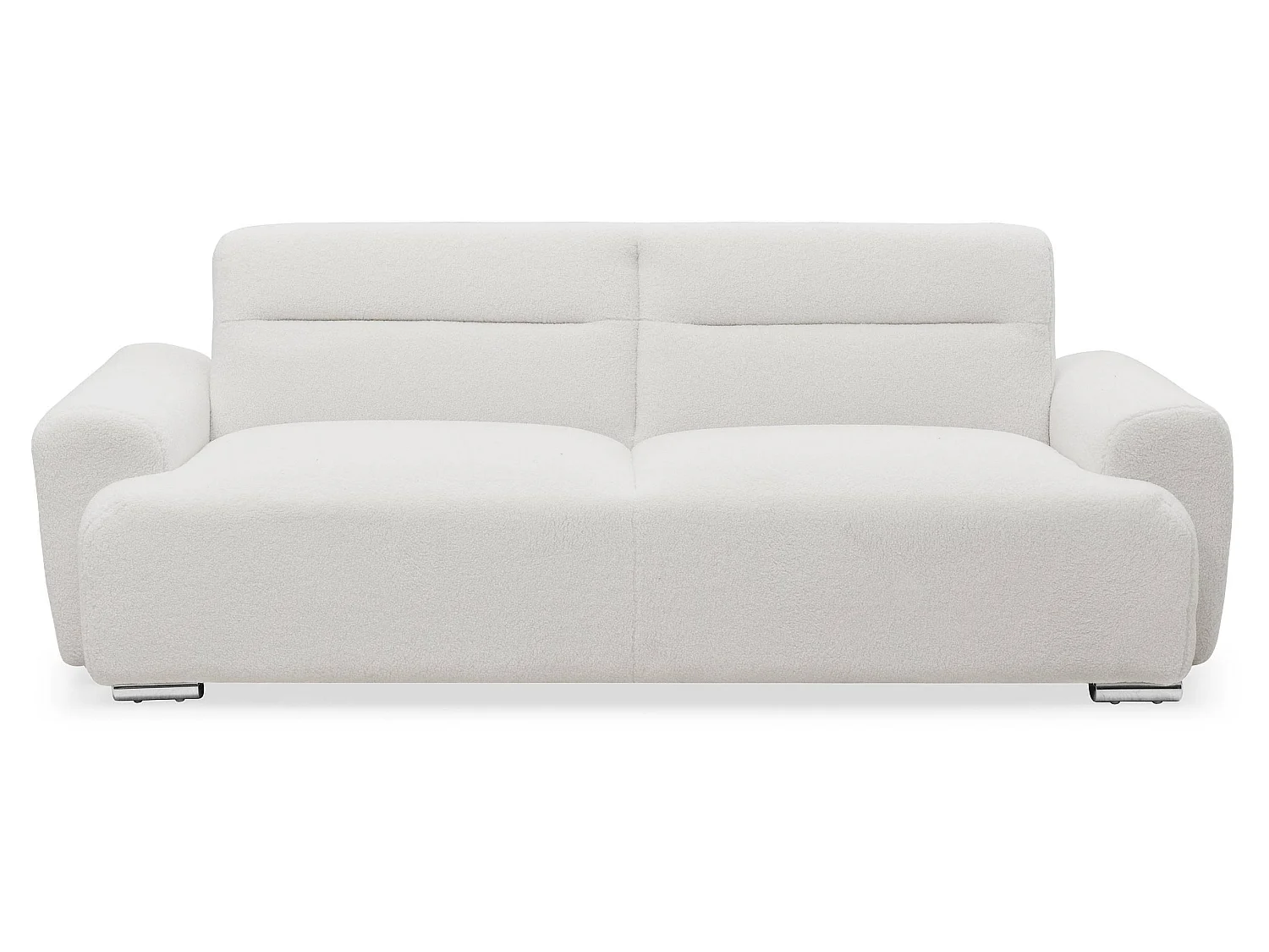 Canapé-lit clic-clac 3 places confort Lucille Tissu bouclette Crème