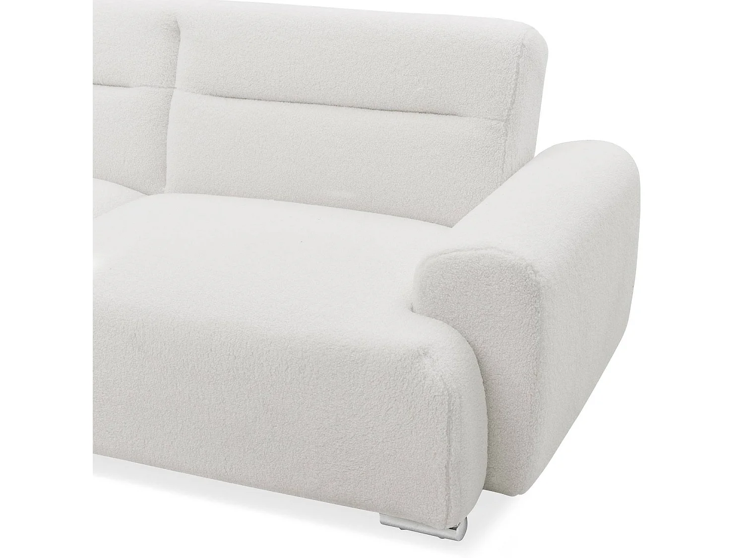 Canapé-lit clic-clac 3 places confort Lucille Tissu bouclette Crème