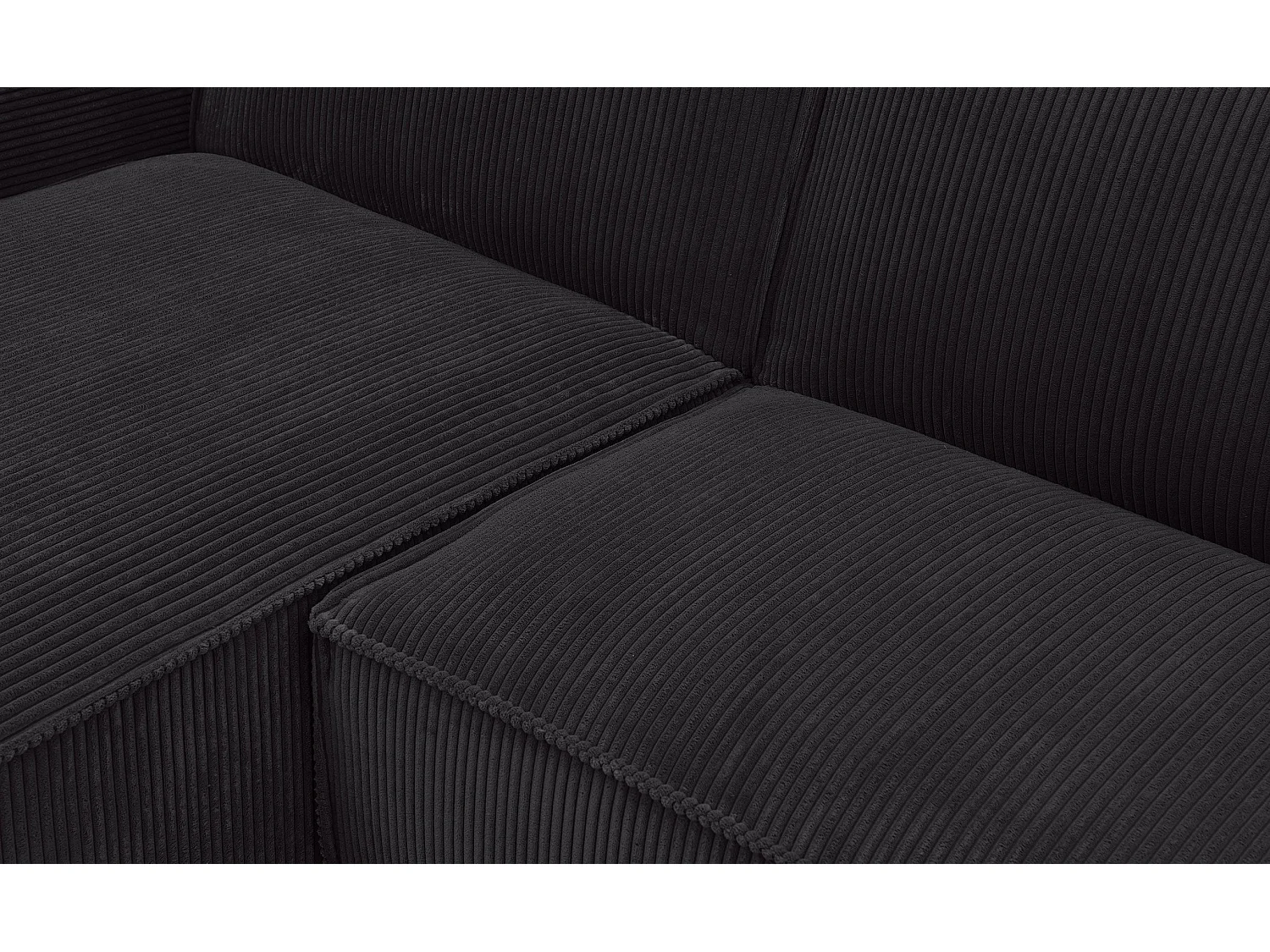 Ecksofa mit Wendbarer Schlaffunktion aus Schwarzem Samt 3-Sitzer Modern und Bequem